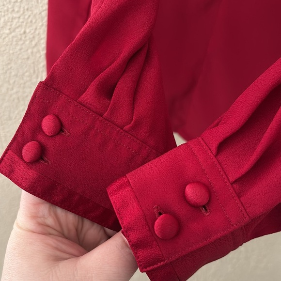 VTG Women’s OSCAR DE LA RENTA Polyester Top Womens Clergy Chef Fashion 6 Red - Picture 2 of 10